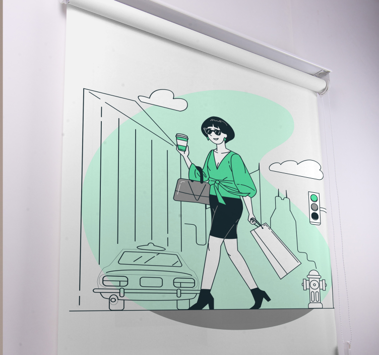 Cortina roller frase vida urbana elegante - TenVinilo