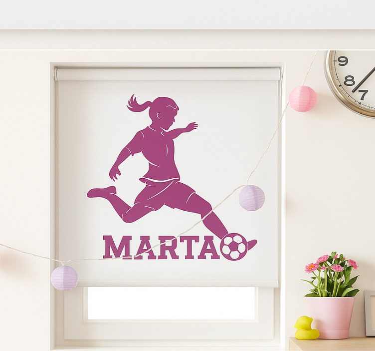 Cortina roller infantil jugadora de fútbol - TenVinilo