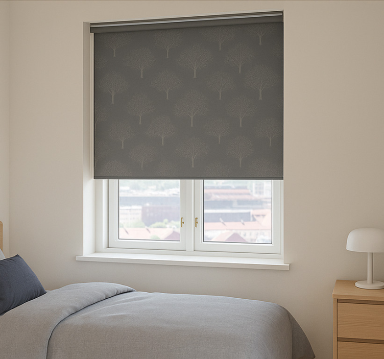 Cortina roller juvenil patrón de árbol - TenVinilo