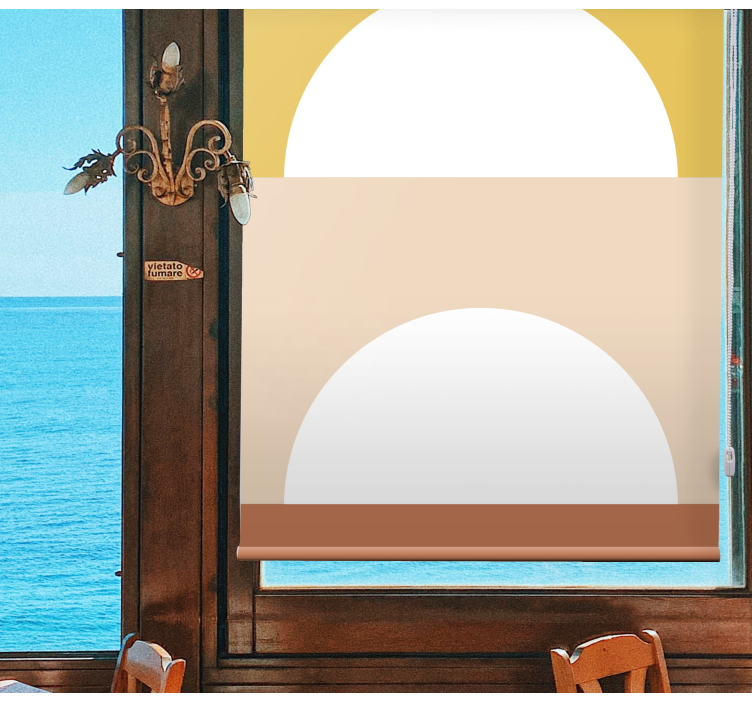 Cortina roller moderno círculos del sol naciente - TenVinilo