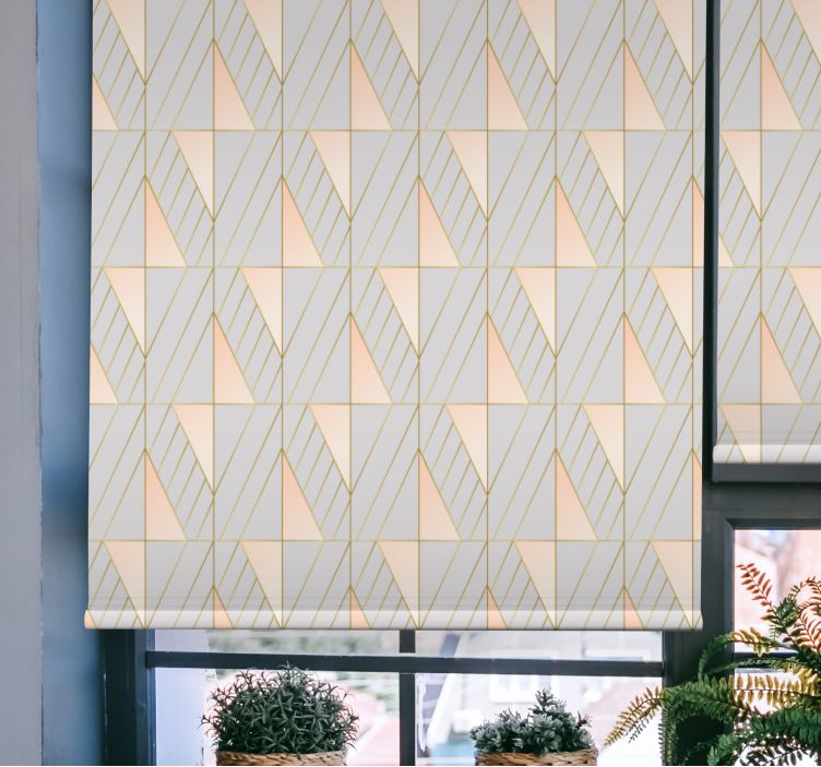 Cortina roller moderno líneas con patrones geométricos - TenVinilo