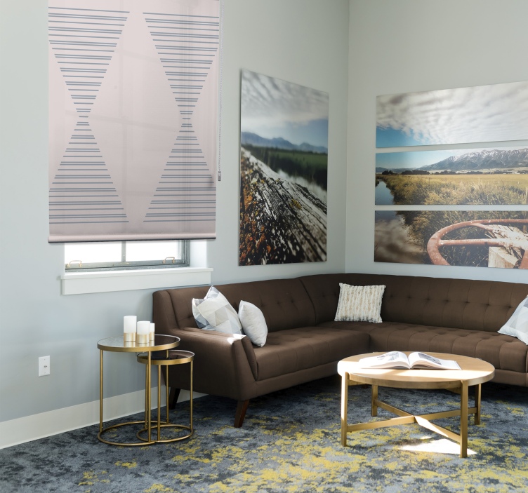 Cortina roller moderno elegante patrón de rayas - TenVinilo