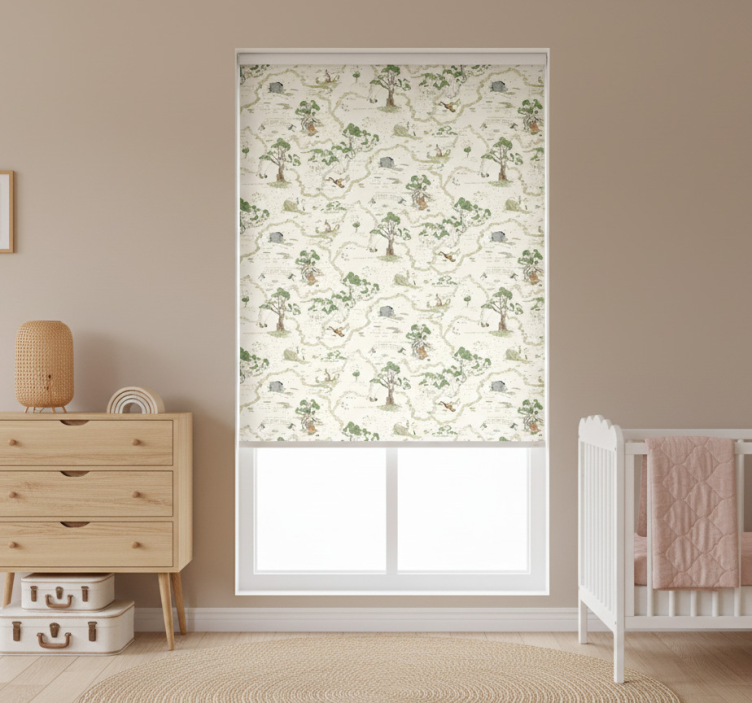 Cortina roller nórdico bosque abstracto artístico - TenVinilo