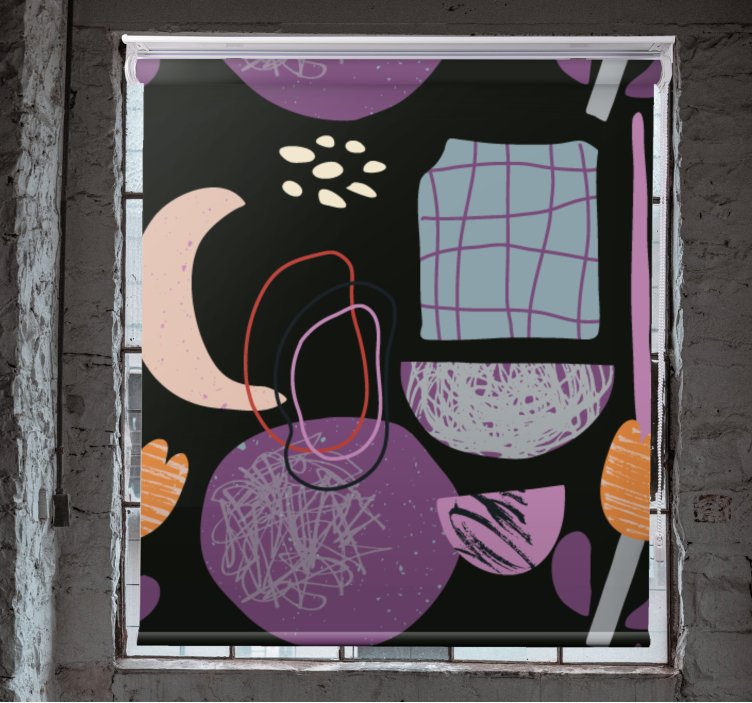 Cortina roller moderno patrón de forma abstracta - TenVinilo