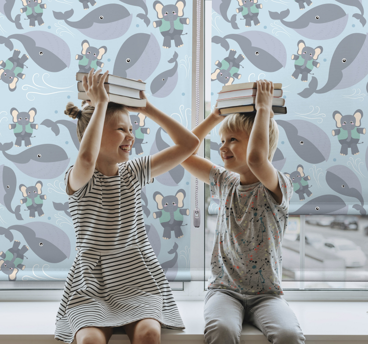 Cortina roller para bebé animales juguetones - TenVinilo