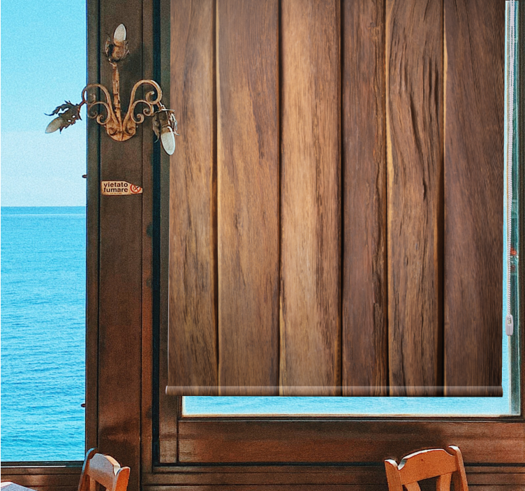 Cortina roller textura paneles de veta de madera - TenVinilo