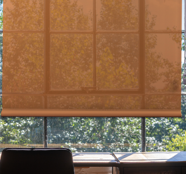 Cortina roller textura tono naranja cálido - TenVinilo