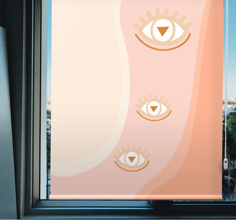 Cortina roller original ojos en suaves ondas - TenVinilo