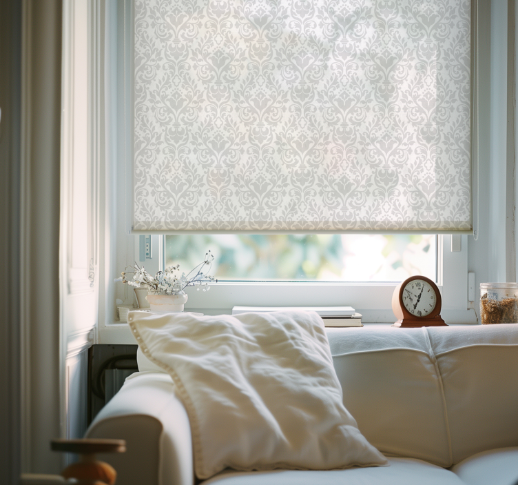 Estor blanco damasco grunge - TenVinilo