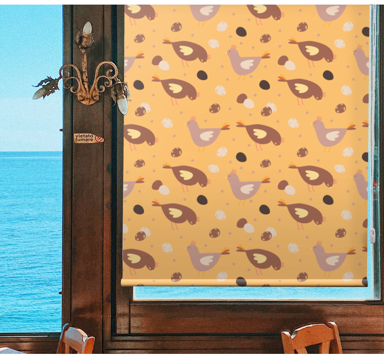 Estor enrollable cocina patrón de pollos - TenVinilo