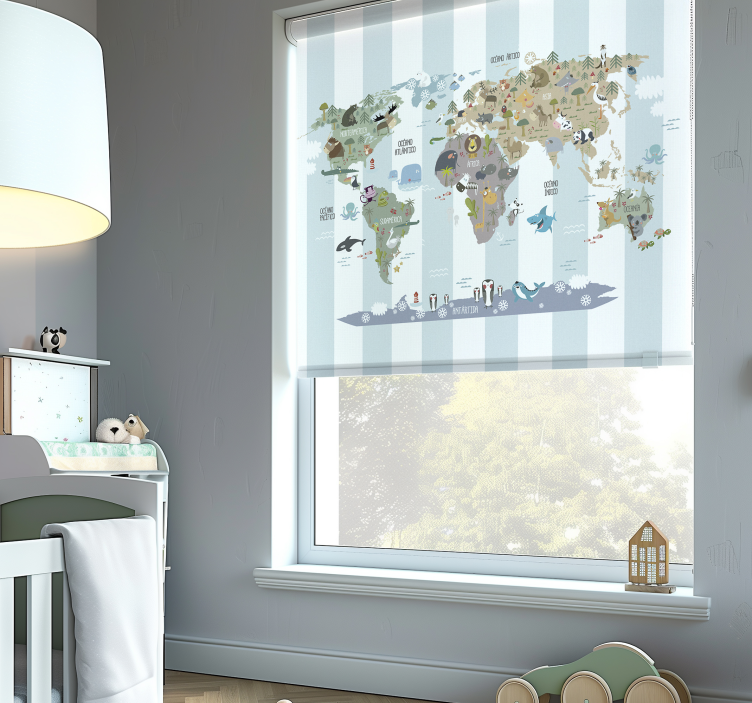 Estor bebé mapa mundial de fauna - TenVinilo