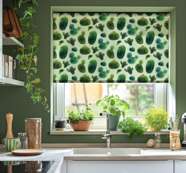 Estor cactus patrón del desierto - TenVinilo