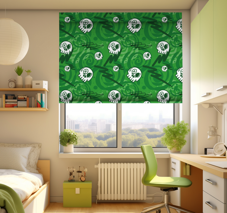 Estor juvenil calaveras de graffiti - TenVinilo