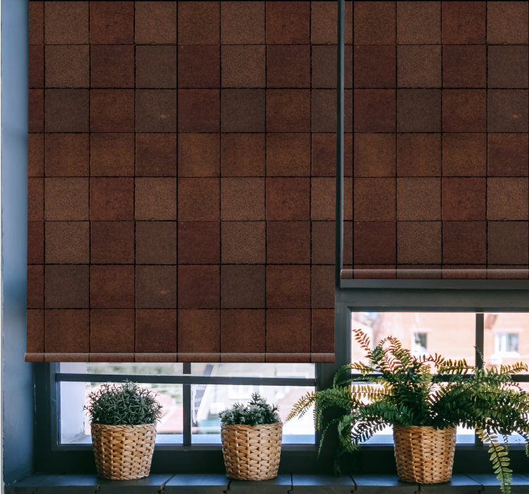 Estor enrollable patrón rústico ladrillos - TenVinilo