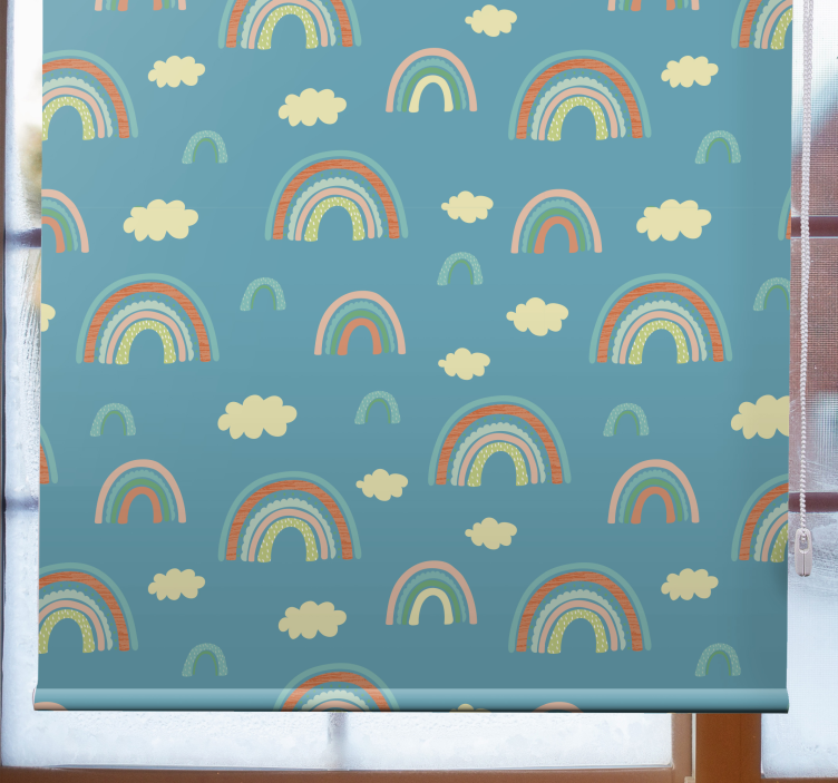 Estor infantil Hermoso fondo de primavera con arco iris - TenVinilo