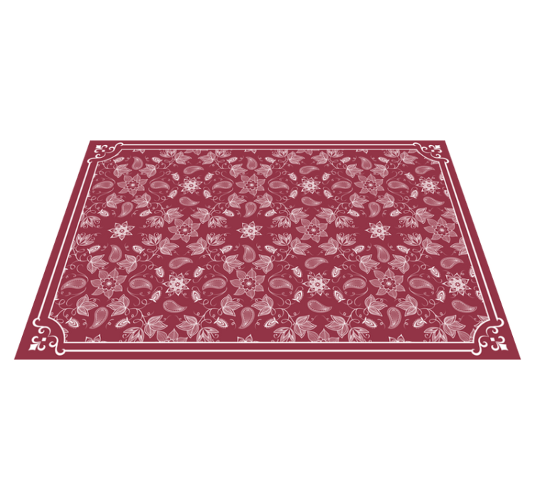 Mantel individual floral paisley color rojo - TenVinilo