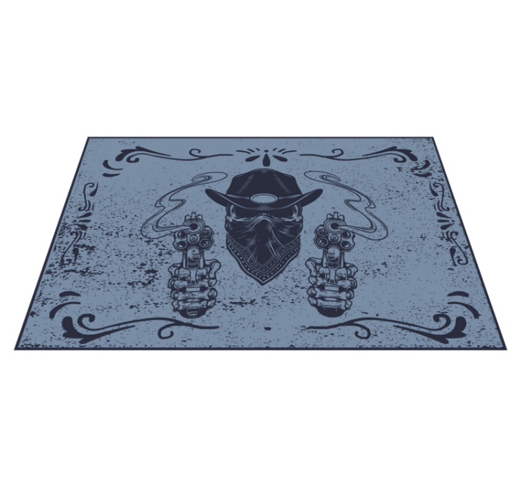 Individual mesa original cara de vaquero con pistolas - TenVinilo