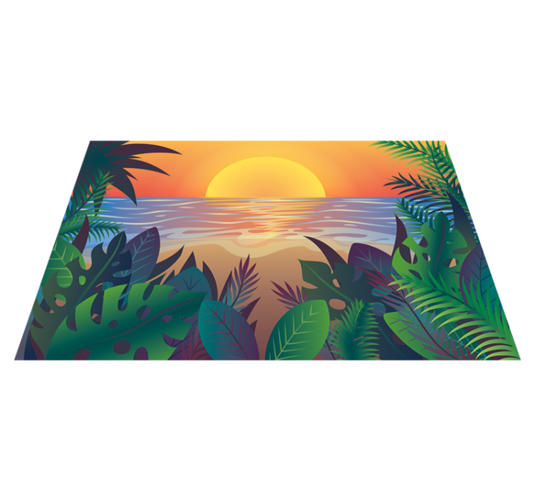 Mantel individual vintage con puesta de sol - TenVinilo