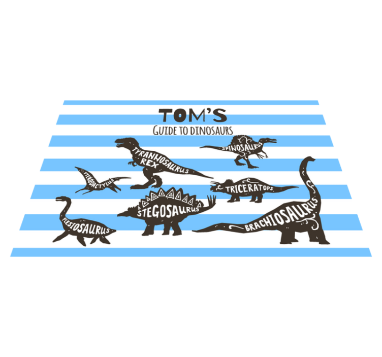 Manteles individuales con nombre Dinosaurios con nombres - TenVinilo