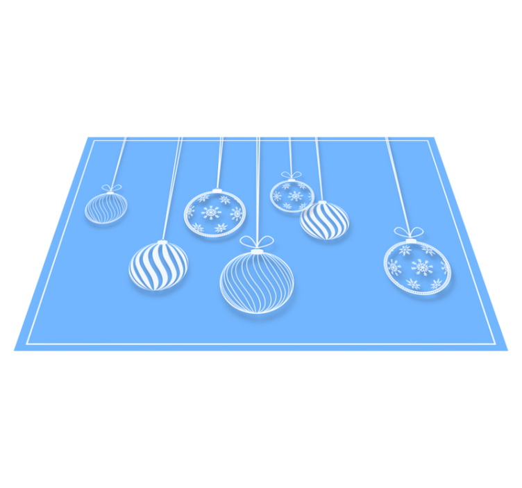 Mantel individual navideño Burbujas navideñas azules y blancas - TenVinilo