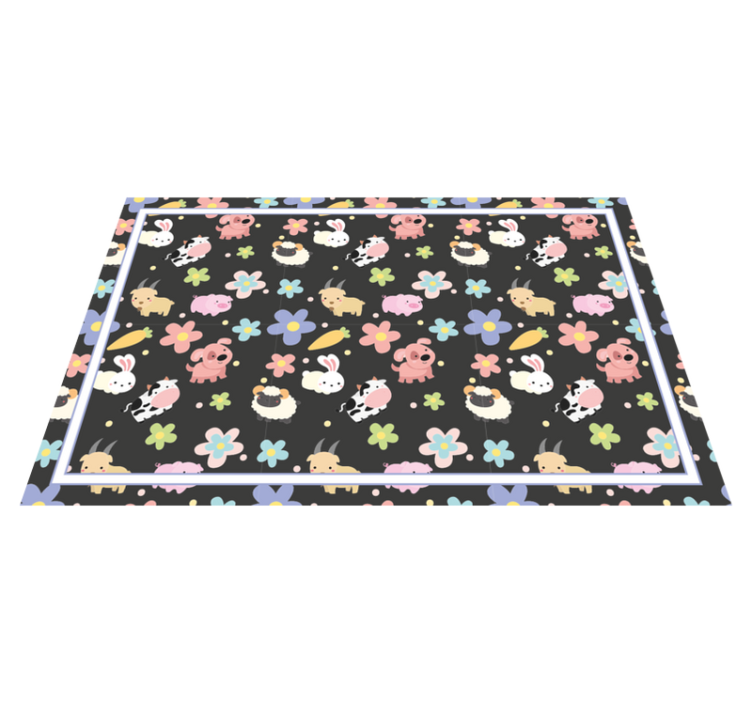 Mantel individual infantil Animales salvajes y conejos. - TenVinilo