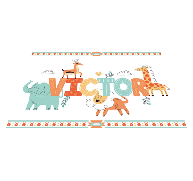 Mantel individual Animales jungla con nombre - TenVinilo