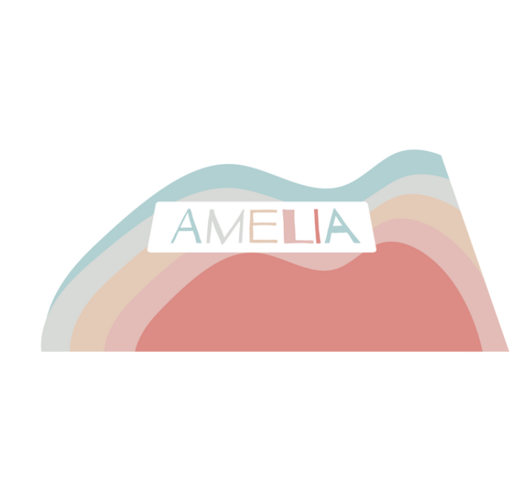 Mantel individual infantil Ondas de arco iris "boho" - TenVinilo