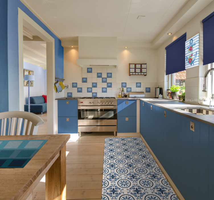 Manteles individuales elegantes cuadrados azules - TenVinilo