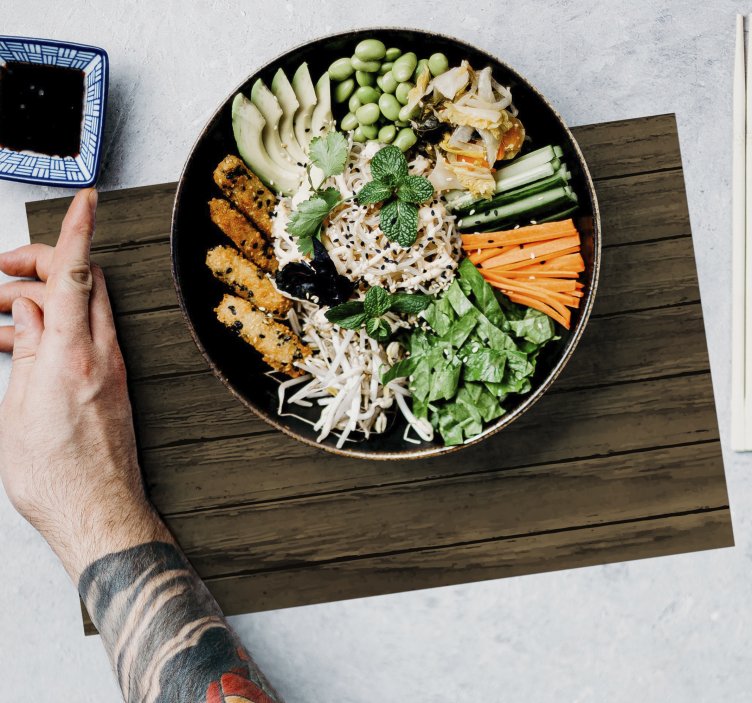 Manteles individuales colores patrón de madera - TenVinilo