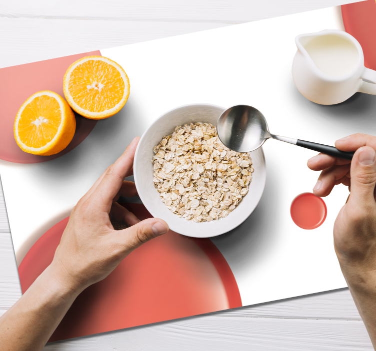 Mantel individual rojo Círculos modernos rojos - TenVinilo