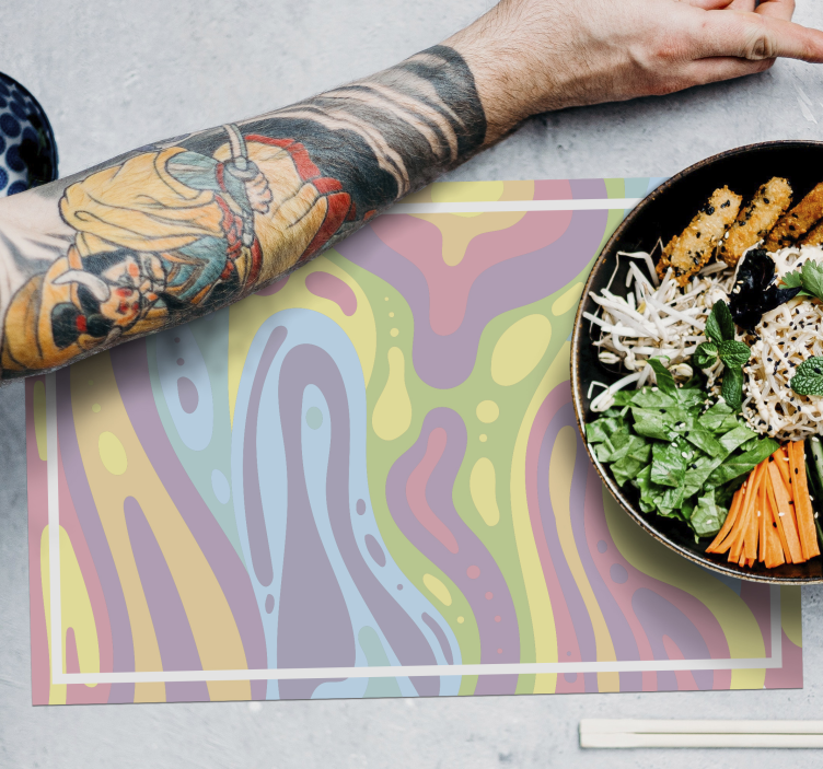 Mantel individual original Efecto de lámpara de lava colorida - TenVinilo