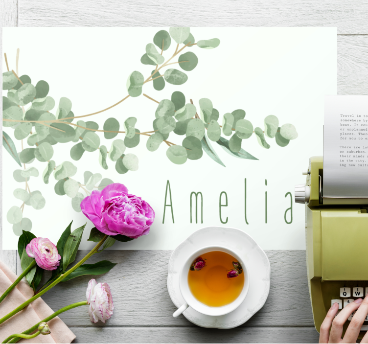 Mantel individual original Patrón de hojas "boho" - TenVinilo