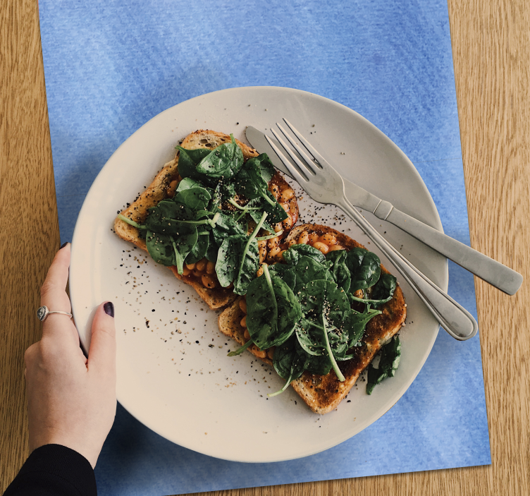 Mantel individual redondo Mezcolanza azul - TenVinilo