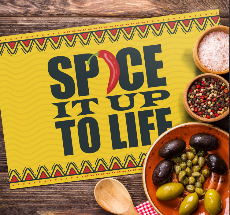 Manteles individuales original Frase condimento - TenVinilo