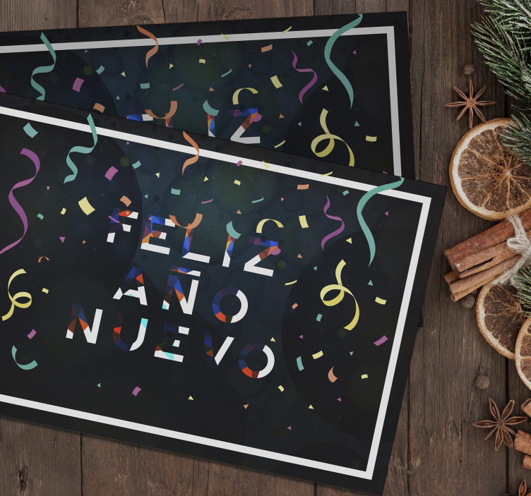 Mantel individual colores feliz año nuevo - TenVinilo