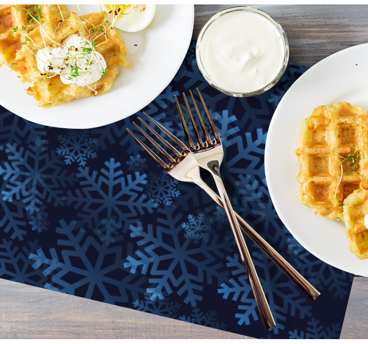 Mantel individual navideño Copos de nieve abstractos - TenVinilo