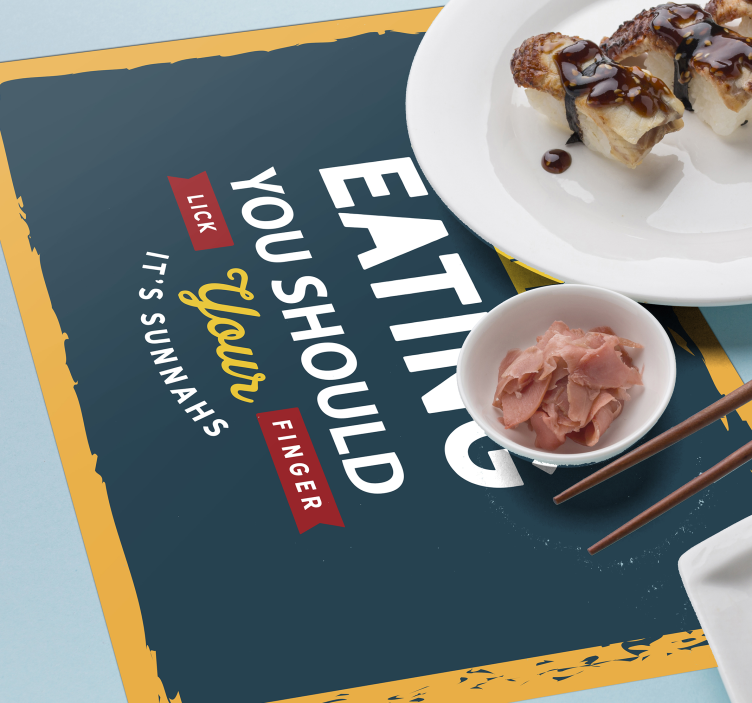 Mantel individual frase después de comer - TenVinilo