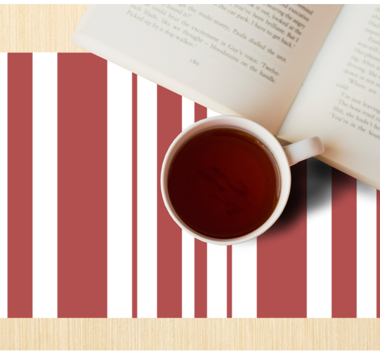 Mantel individual patrón Rayas rojas y blancas - TenVinilo