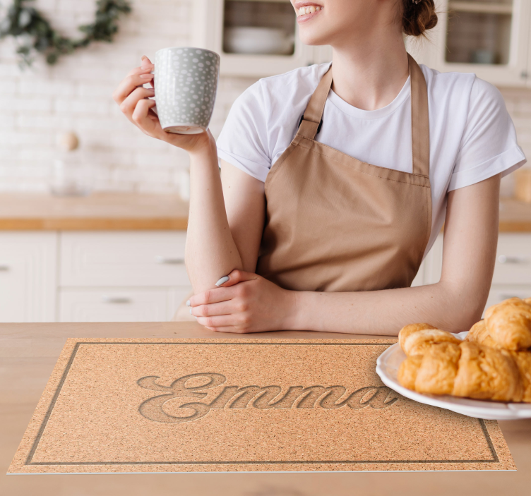 Mantel individual imitación Mantel de corcho personalizado - TenVinilo