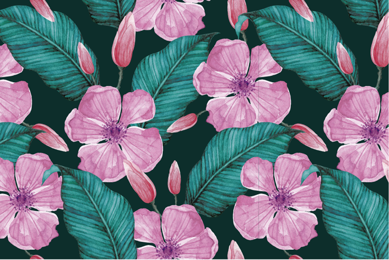 Individual de mesa patrón motivo floral tropical - TenVinilo