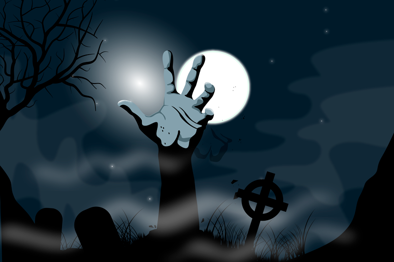 Individual mesa halloween escena de cementerio tenebroso - TenVinilo