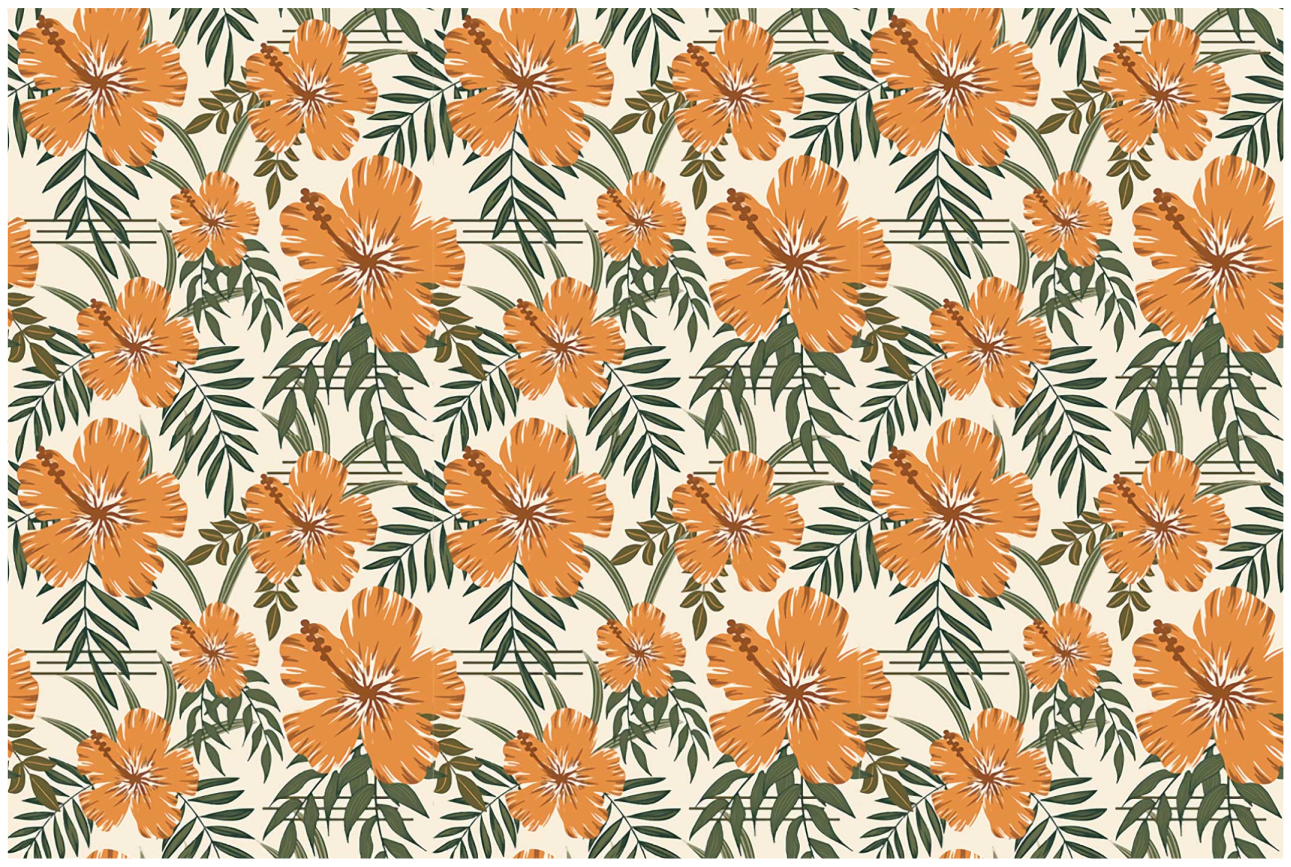 Individual mesa original patrón floral tropical - TenVinilo