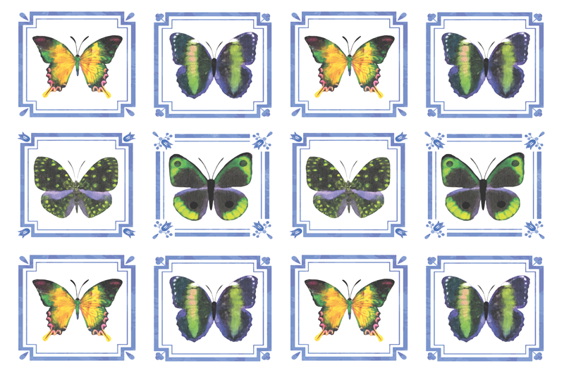Individual mesa original decoración de mariposas - TenVinilo