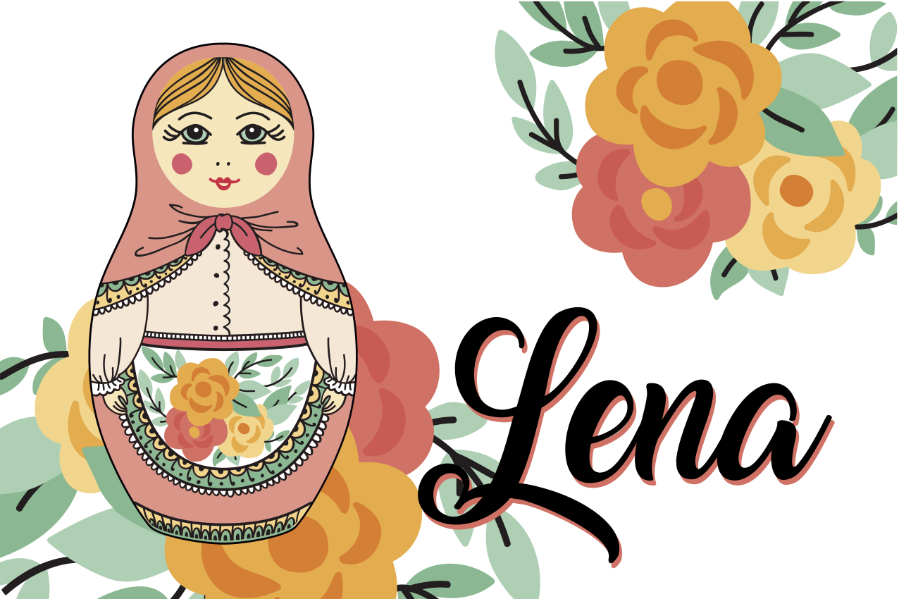 Individual mesa personalizable ilustración de matryoshka - TenVinilo