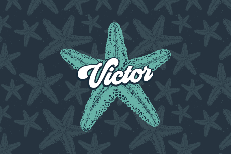 Mantel individual con nombre estrella mar - TenVinilo