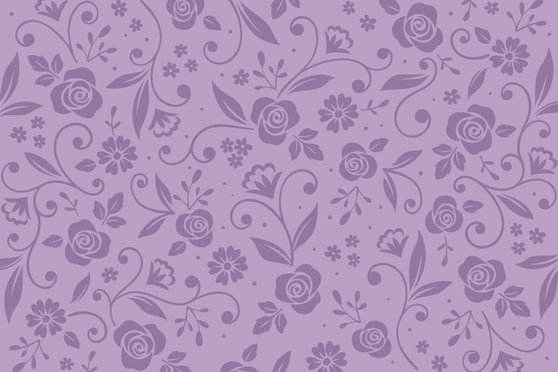 Individual de mesa patrón floral violeta - TenVinilo