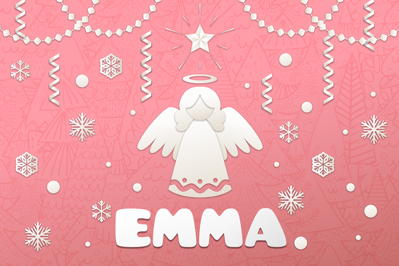 Manteles individuales navideños Ángeles y árboles navideños con t - TenVinilo