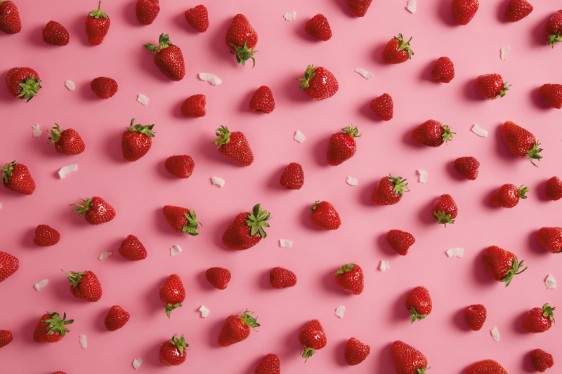 Individual mesa moderno superficie de fresas - TenVinilo