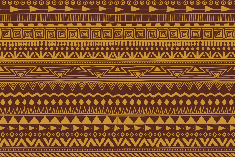 Individual de mesa patrón diseño tribal geométrico - TenVinilo