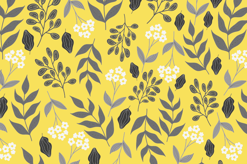 Individual mesa moderno motivo floral amarillo - TenVinilo